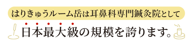 はりきゅうルーム岳は耳鼻科専門鍼灸院として日本最大級の規模を誇ります